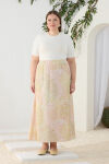 Pudra Desenli Lastikli Etek - 2
