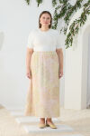 Pudra Desenli Lastikli Etek - 3