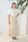 Pudra Desenli Lastikli Etek - 4