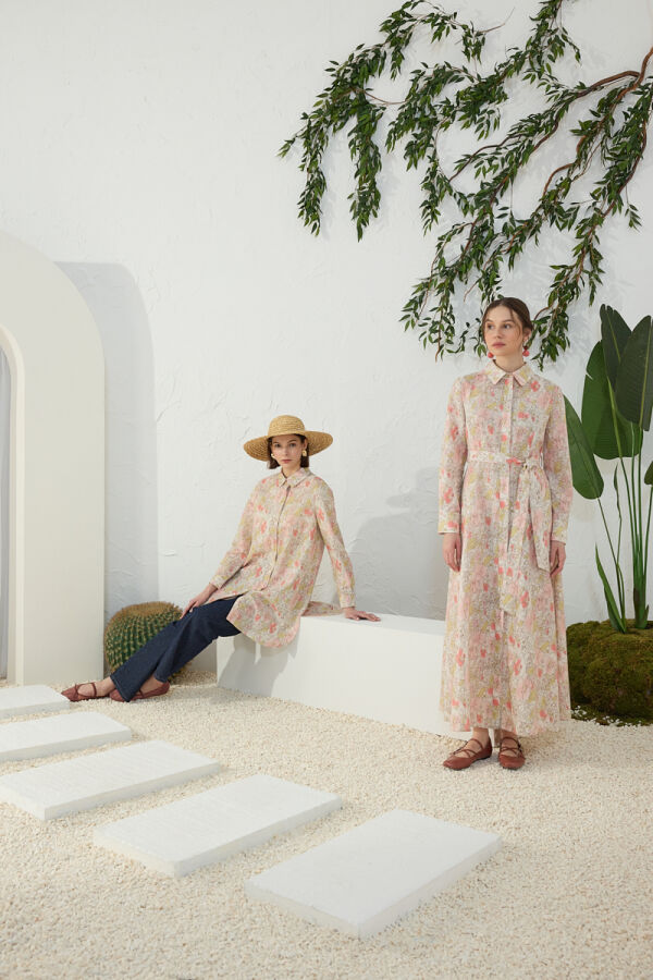 Pudra Desenli Tunik - Aker