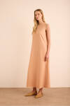 Pudra Vıscon Keten Kolsuz Elbise - 4