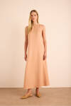 Pudra Vıscon Keten Kolsuz Elbise - 6
