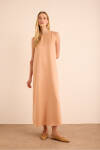 Pudra Vıscon Keten Kolsuz Elbise - 2