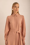 Pudra Dokuma Gömlek Elbise - 2