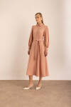 Pudra Dokuma Gömlek Elbise - 5