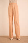Pudra Kemer Detaylı Viscon Keten Pantolon - 3