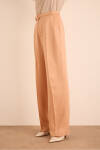 Pudra Kemer Detaylı Viscon Keten Pantolon - 5
