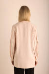 Pudra Kumaşı Özel Dokumalı ,Kollları Dikişli ve Hacimli ,Viscon Keten Tunik - 7