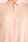 Pudra Özel Dokumalı Kollları Hacimli Viscon Keten Tunik - 4