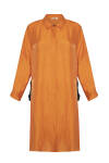 Turuncu Püsküllü Rahat Kesim Keten Tunik - 1