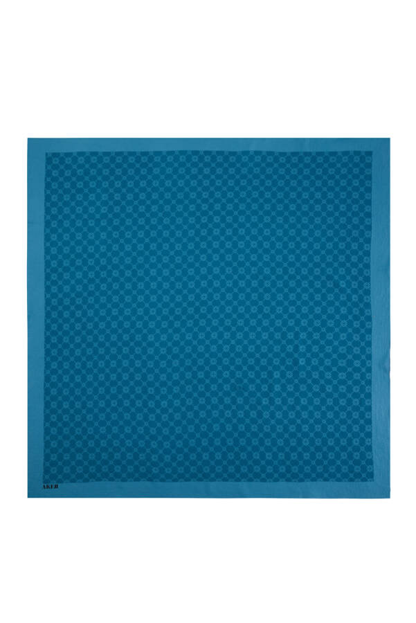 Petrol Mavisi 100X100 1090500 ELEGANCE MONOGRAM EŞARP - 4