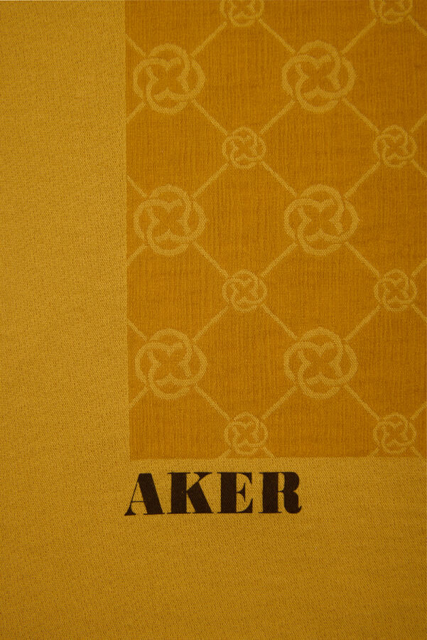 Sarı 100X100 Elegance Monogram Eşarp - 2