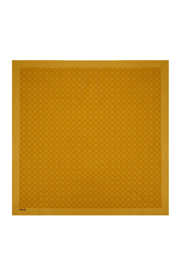 Sarı 100X100 1090500 ELEGANCE MONOGRAM EŞARP - 4