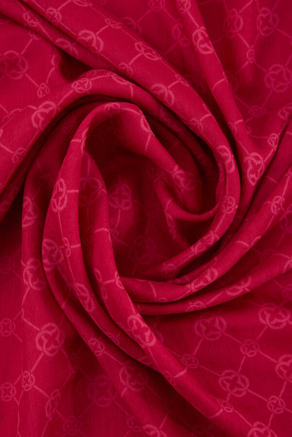 Fuşya 100X100 1090500 ELEGANCE MONOGRAM EŞARP - 3