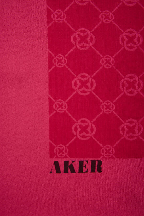 Fuşya 100X100 1090500 ELEGANCE MONOGRAM EŞARP - Aker (1)