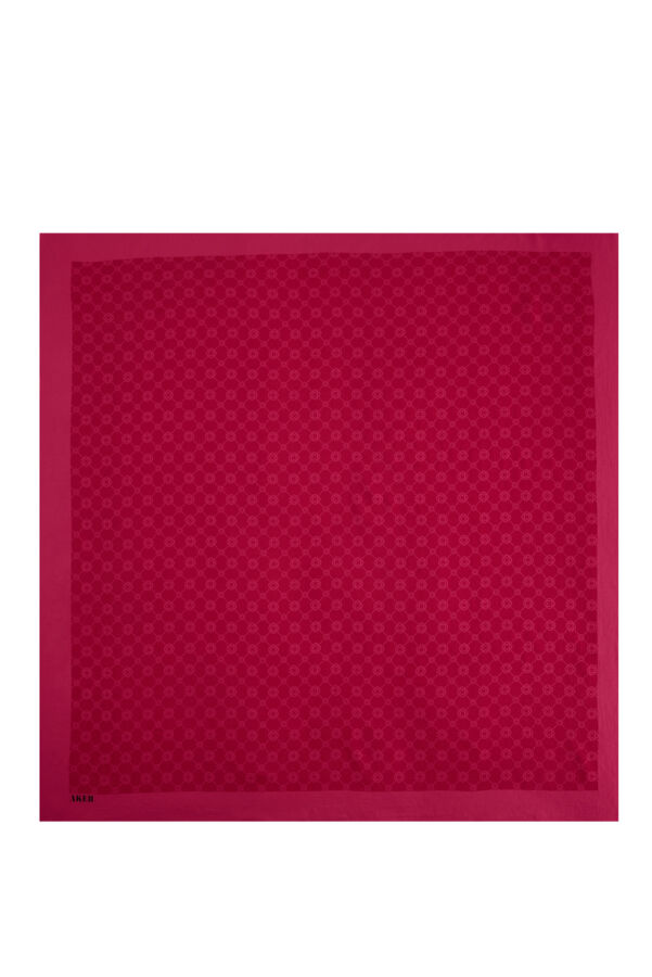 Fuşya 100X100 Elegance Monogram Eşarp - Aker
