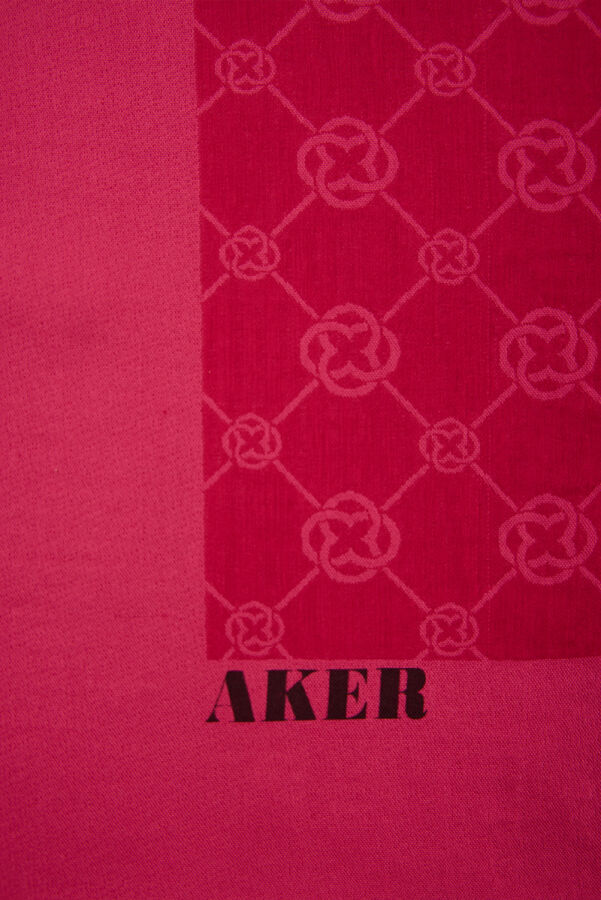 Fuşya 100X100 Elegance Monogram Eşarp - Aker (1)