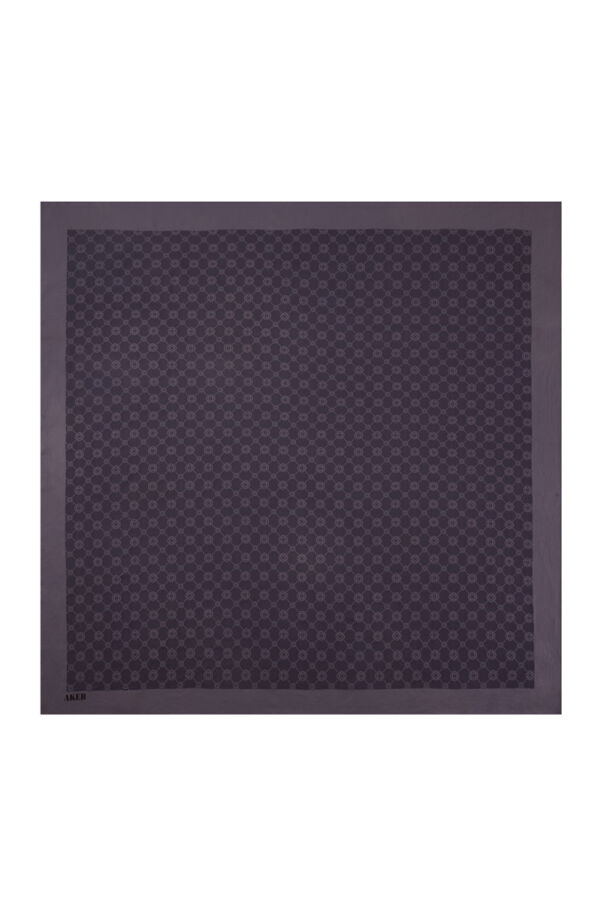 Füme 100X100 Elegance Monogram Eşarp - 1