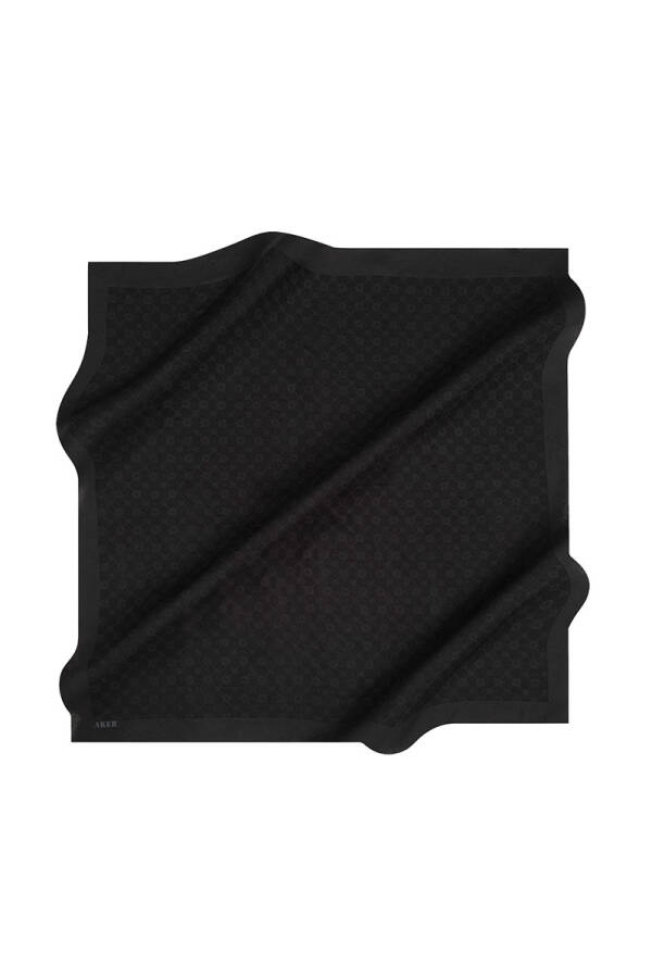 Siyah 100X100 1090500 ELEGANCE MONOGRAM EŞARP - Aker