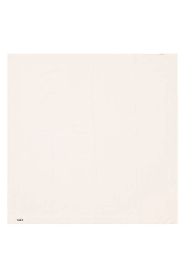 Ekru 100X100 Aker Düz Koton Eşarp - 1