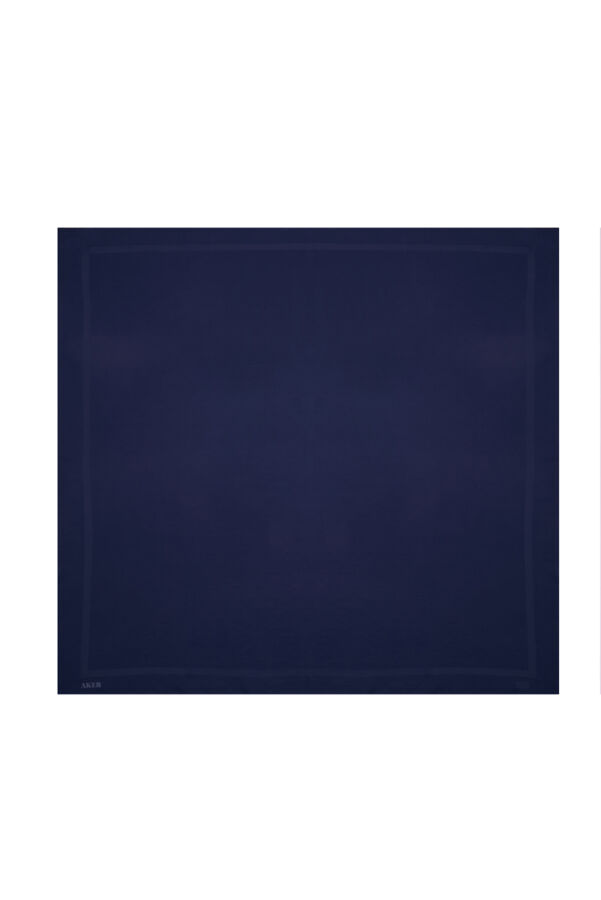 Lacivert 100X100 Düz Koton Eşarp - 1