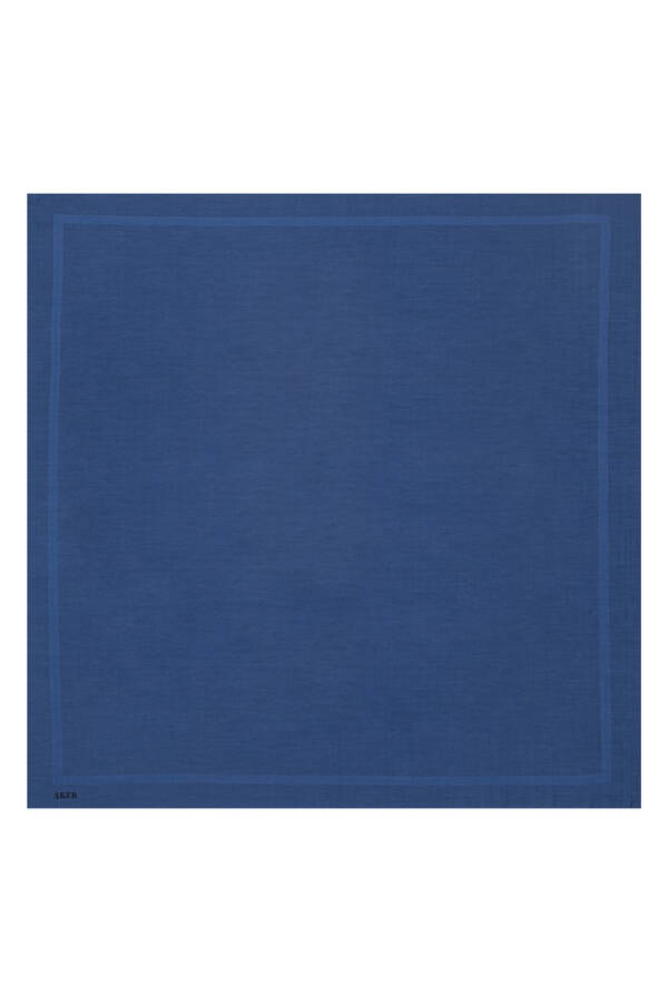 Mavi 100X100 Düz Koton Eşarp - 1