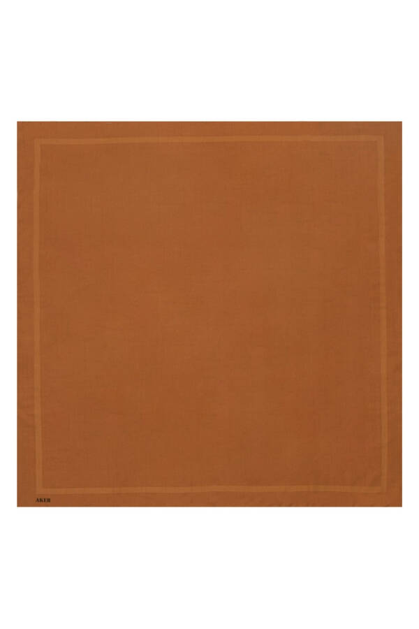 Kahverengi 100X100 Düz Koton Eşarp - 1