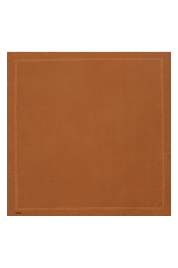 Kahverengi 100X100 Düz Koton Eşarp - 1