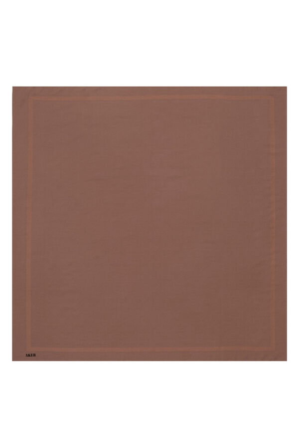 Kahverengi 100X100 Düz Koton Eşarp - 1