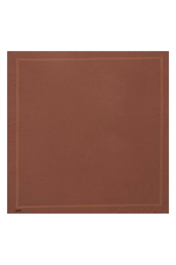 Kahverengi 100X100 Aker Düz Koton Eşarp - 1