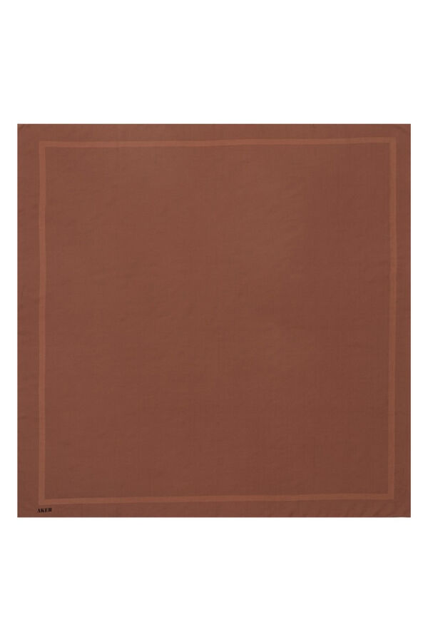 Kahverengi 100X100 Düz Koton Eşarp - 1