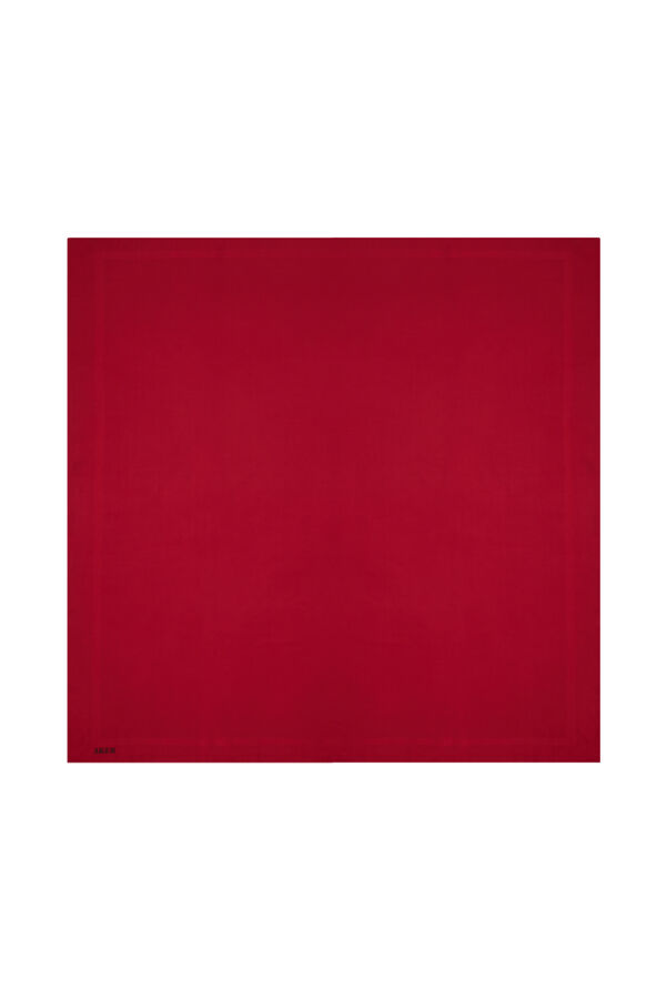 Kırmızı 100X100 Düz Koton Eşarp - 1