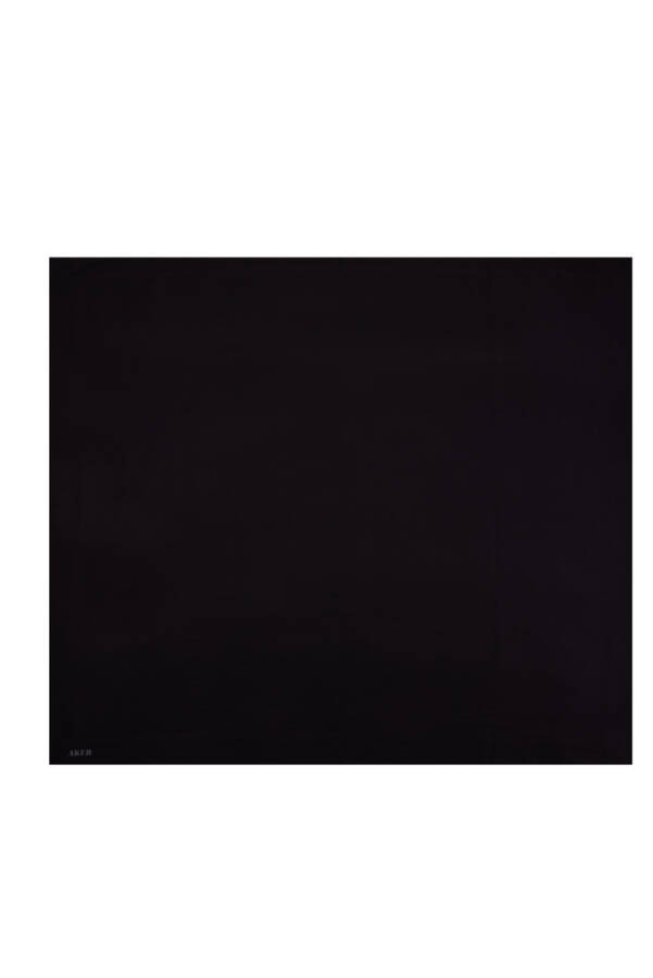 Siyah 100X100 Düz Koton Eşarp - Aker