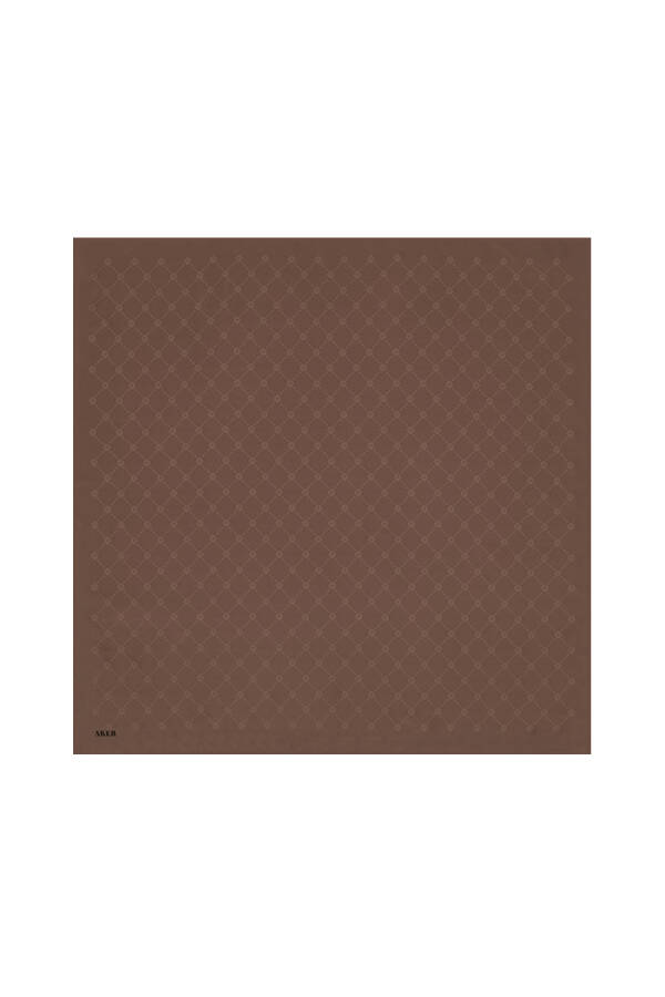 Kahverengi 100X100 Aker Monogram Eşarp - Aker
