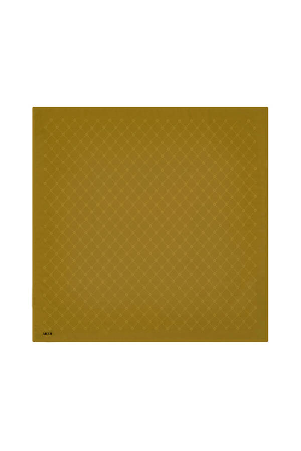 Yeşil 100X100 Aker Monogram Eşarp - Aker