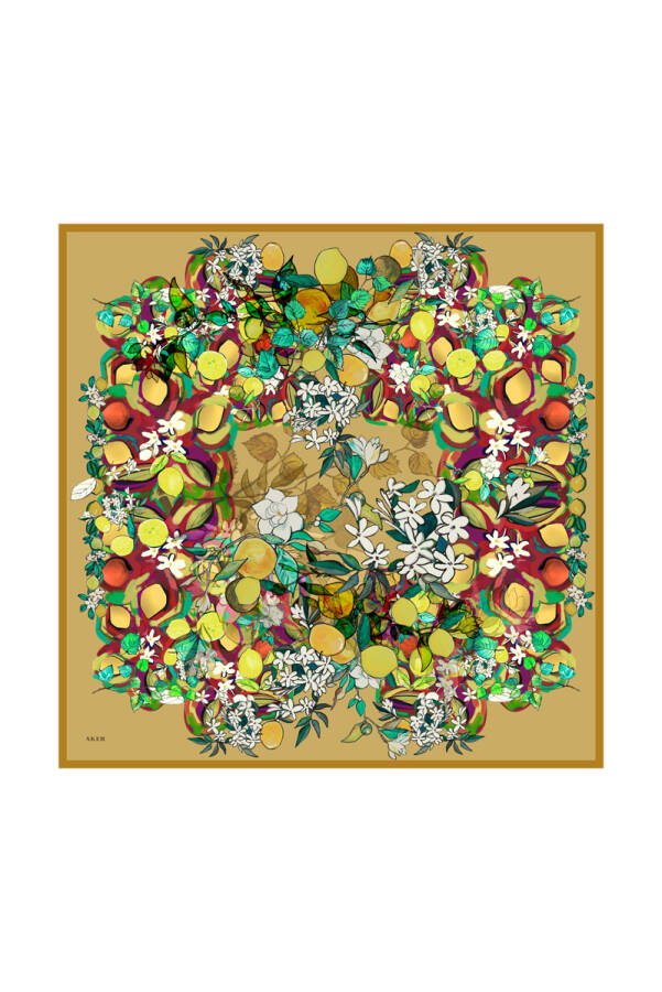 Renkli 100X100 Omuz Şalı - Aker