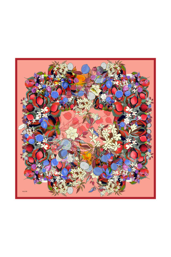 Renkli 100X100 Omuz Şalı - Aker