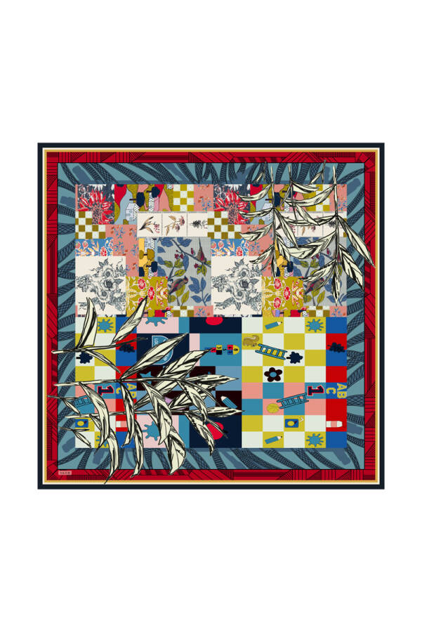 Renkli 100X100 Aker Omuz Şalı - Aker