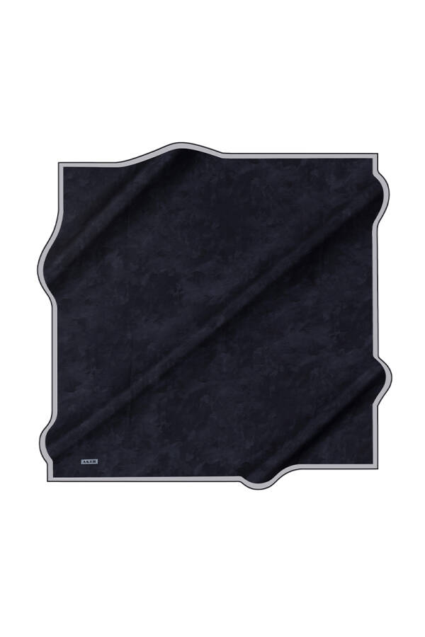Lacivert 100X100 İpek Krep Saten Eşarp - 1