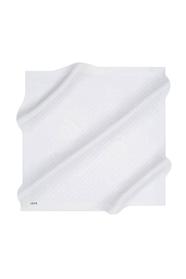 Gri 100X100 Elegance Monogram Eşarp - 1