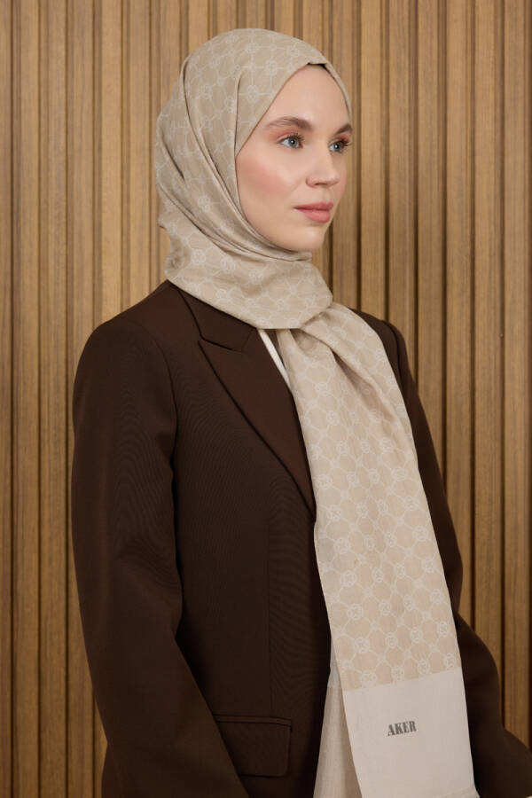 Taş 75X190 CM Elegance Monogram Şal - 1