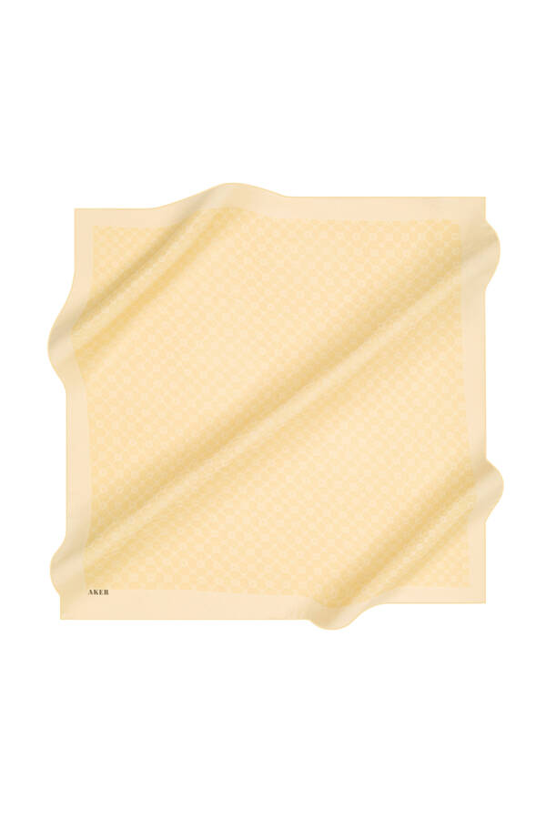 Sarı 100X100 1090500 ELEGANCE MONOGRAM EŞARP - 1