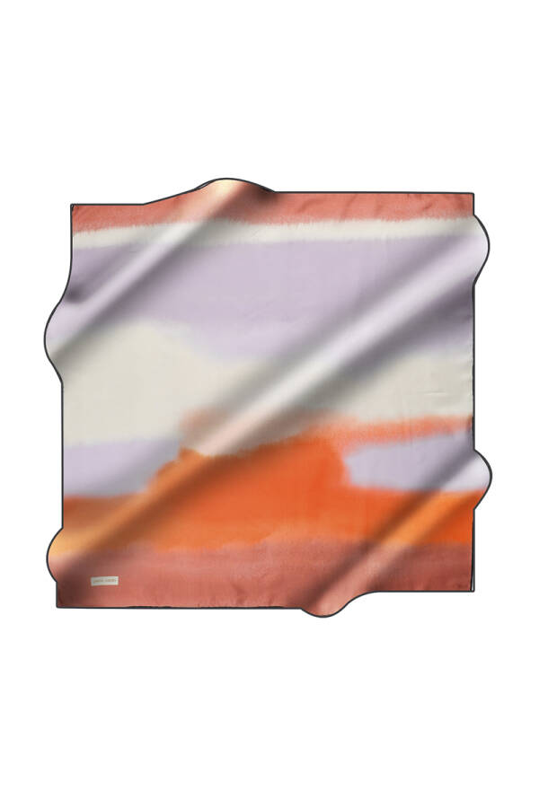 Renkli 90X90 Pierre Cardin Krep Saten Eşarp - 1