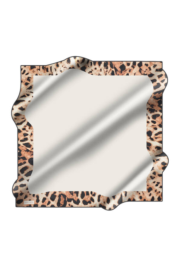 Leopar Desenli 90X90 Pierre Cardin Krep Saten Eşarp - 1