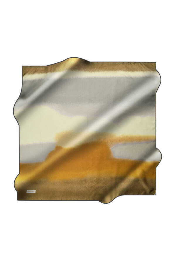 Renkli 90X90 Pierre Cardin Krep Saten Eşarp - 1