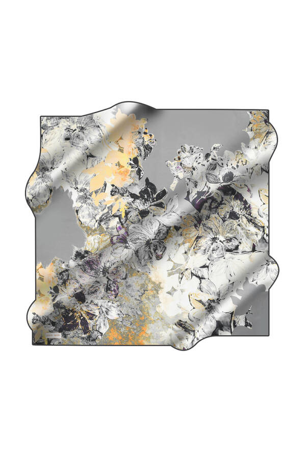 Renkli 90X90 Pierre Cardin Krep Saten Eşarp - 1