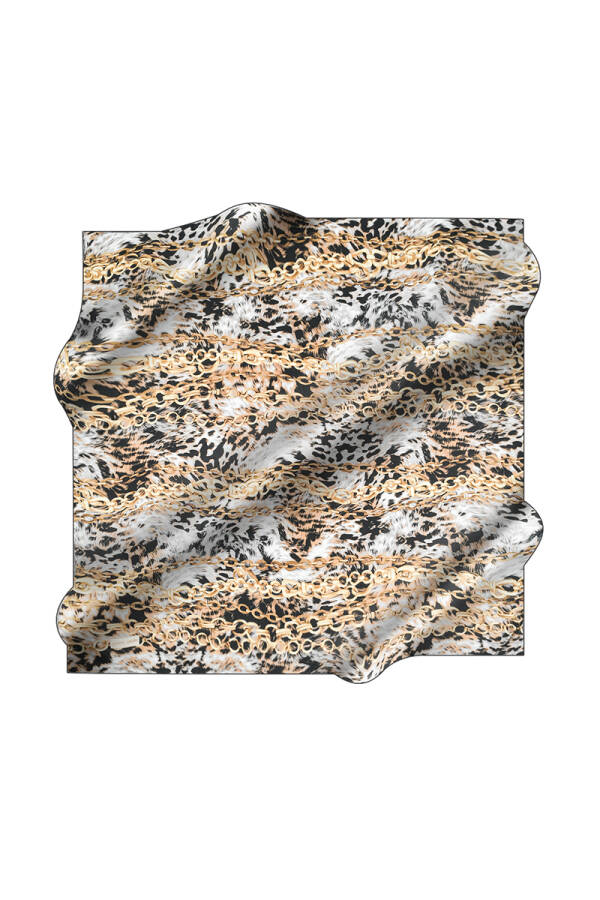 Renkli 90X90 Pierre Cardin Krep Saten Eşarp - 1