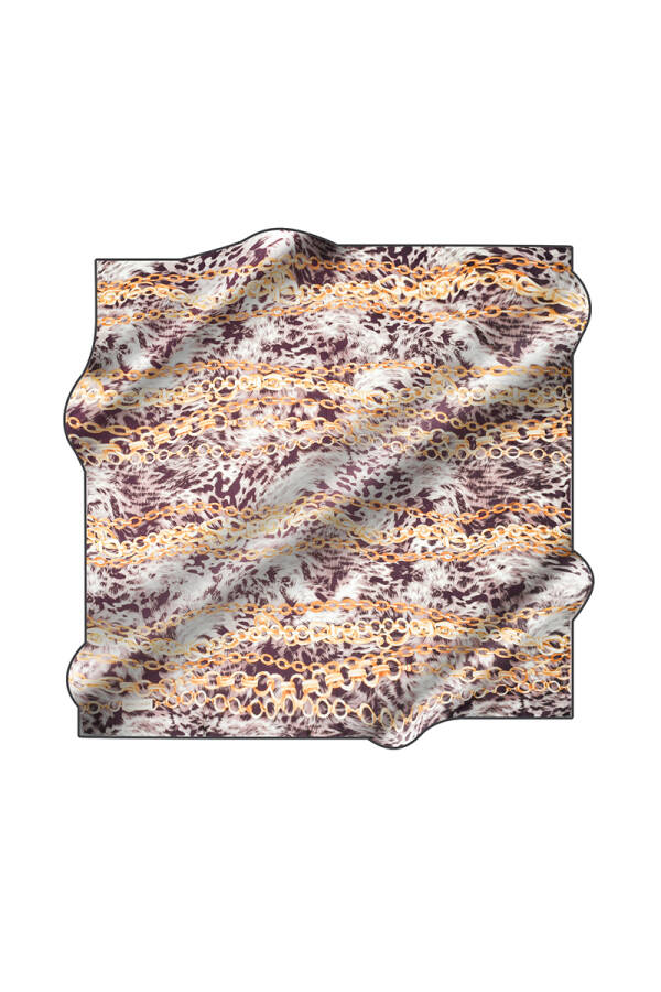 Zincir Desenli 90X90 Pierre Cardin Krep Saten Eşarp - 1