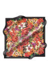 Çiçek Desenli 90X90 İpek Twill Eşarp 