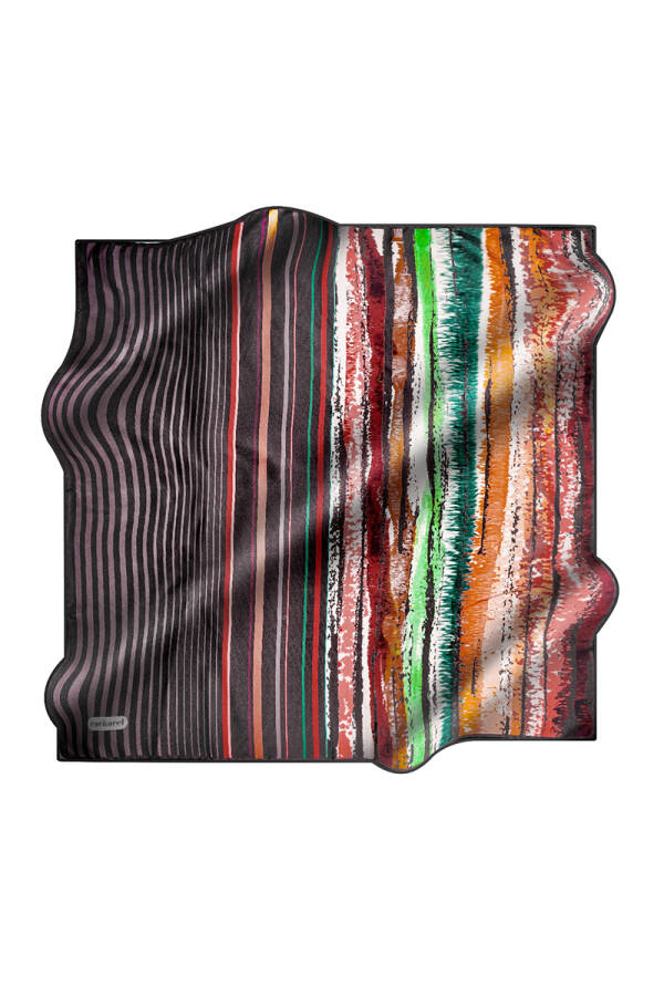 Geometrik Desenli 90X90 İpek Twill Eşarp - 1